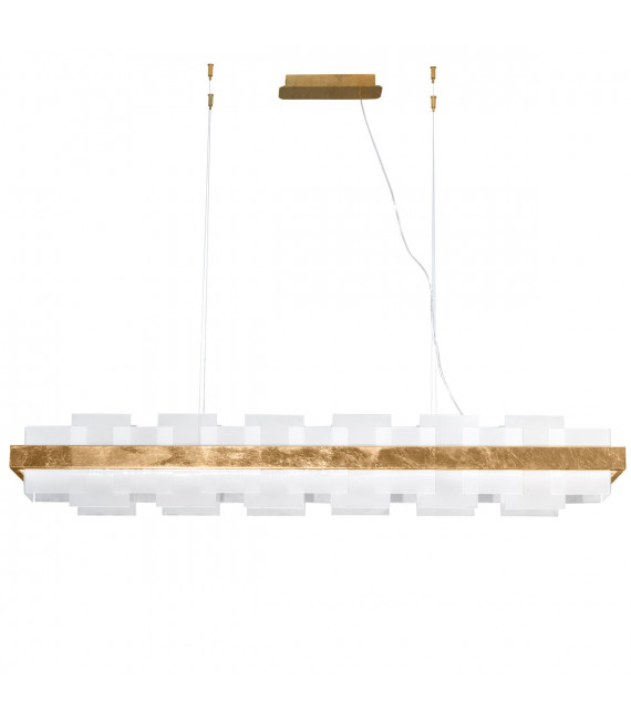 Rettangolo pendant lamp 1 bulb Gold leaf