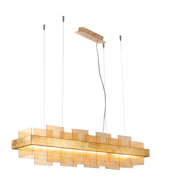 Suspension Rettangolo 1 ampoule Feuille d'or