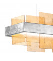 Suspension Rettangolo 1 ampoule Feuille d'argent