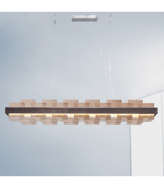 Rettangolo pendant lamp 1 bulb Brushed brown