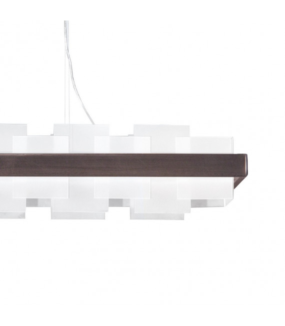 Rettangolo pendant lamp 1 bulb Brushed brown