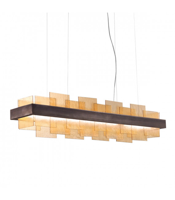Suspension Rettangolo 1 ampoule Brun brossé