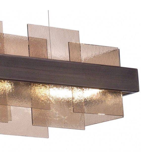 Suspension Rettangolo 1 ampoule Brun brossé