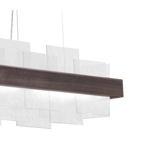 Suspension Rettangolo 1 ampoule Brun brossé