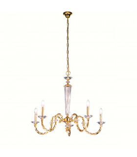 Chandelier without lampshades Imperio 24 carats gold 5 bulbs 70cm