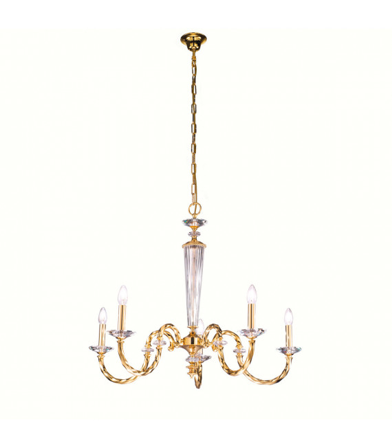 Kronleuchter ohne Lampenschirme Imperio 24 Karat Gold 5 Birnen 70cm