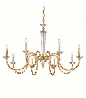 Chandelier without lampshades Imperio 24 carats gold 8 bulbs 75cm