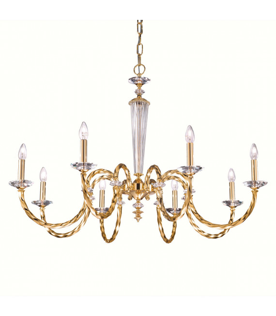 Chandelier without lampshades Imperio 24 carats gold 8 bulbs 75cm