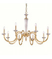 Chandelier sans abats jours Imperio 24 carats d'or 8 ampoules 75cm