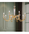 Chandelier sans abats jours Imperio 24 carats d'or 8 ampoules 75cm