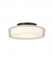 Plafonnier salle de bains Puck Verre,acier doux Noir mat,Transparent,opale