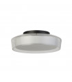 Plafonnier salle de bains Puck Verre,acier doux Noir mat,Transparent,opale