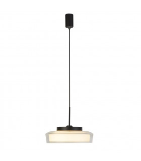 Lámpara de techo para baño Puck Vidrio, acero dulce Negro mate, Incoloro, opal