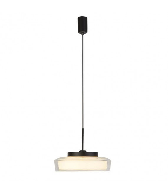 Lámpara de techo para baño Puck Vidrio, acero dulce Negro mate, Incoloro, opal