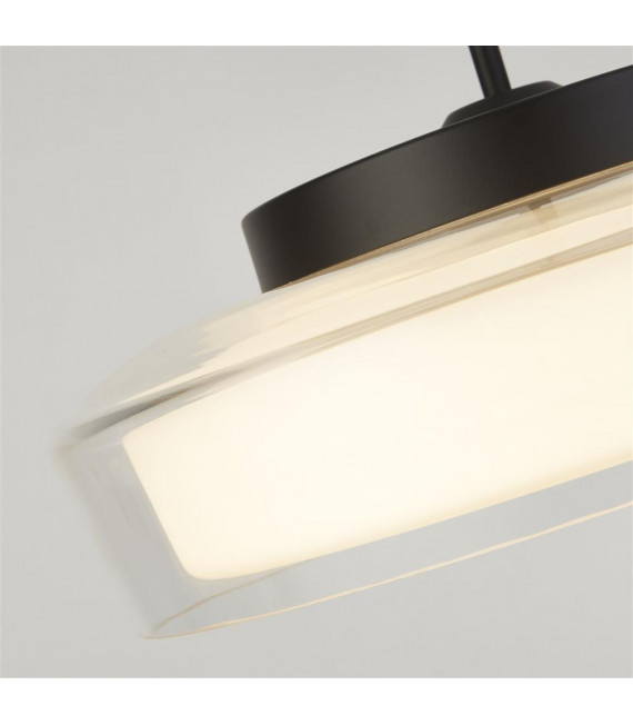 Puck bathroom ceiling light Glass, mild steel Matt black, Clear, opal