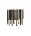 Design wall lamp Rotunda 2 bulbs Glass, stainless steel, mild steel Black chrome, Smoked