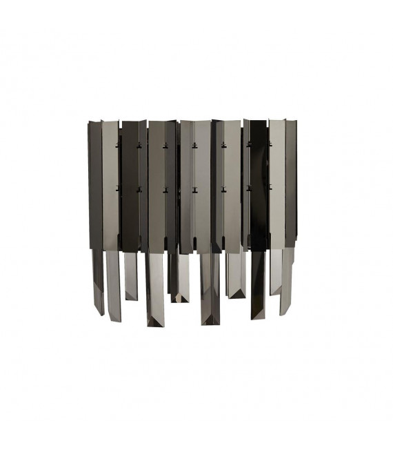 Applique design Rotunda 2 ampoules Verre,acier inoxydable,acier doux Chrome noir,Fumé