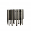 Design wall lamp Rotunda 2 bulbs Glass, stainless steel, mild steel Black chrome, Smoked