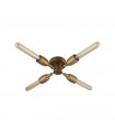Plafonnier Tubes Acier doux Bronze 4 ampoules 8cm