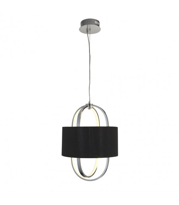 Lampada a sospensione Madrid Plastica, tessuto, acciaio dolce Cromo, bianco, nero 1 lampadina 54cm