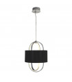 Suspension Madrid Plastique,tissu,acier doux Chrome, blanc,noir 1 ampoule 54cm