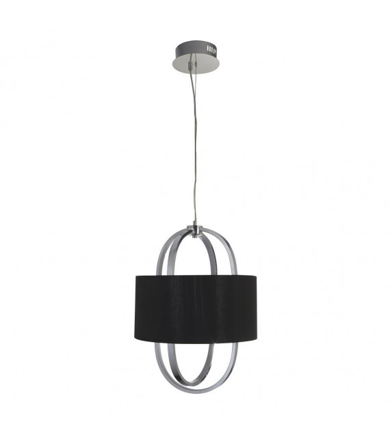 Lampada a sospensione Madrid Plastica, tessuto, acciaio dolce Cromo, bianco, nero 1 lampadina 54cm