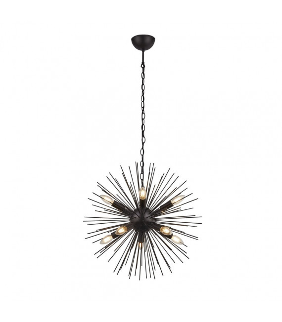 Sputnik pendant Mild steel Matt black 10 bulbs 56cm