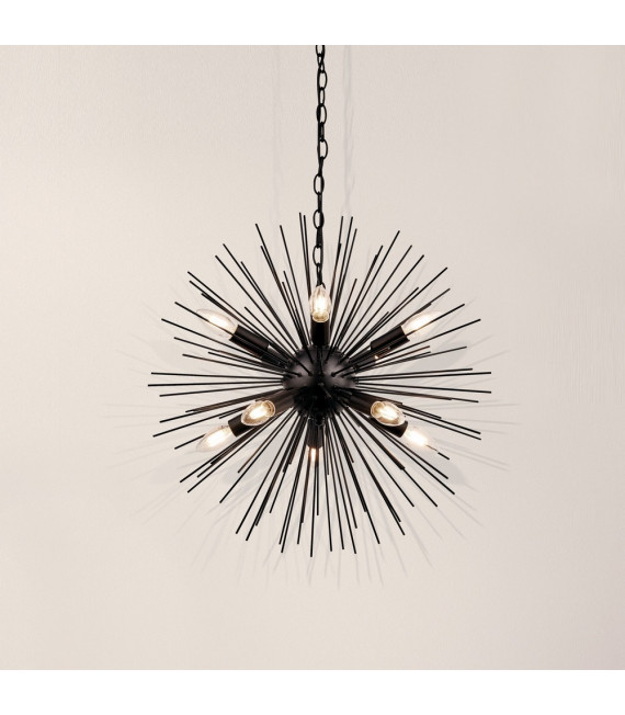 Colgante Sputnik Acero dulce Negro mate 10 bombillas 56cm
