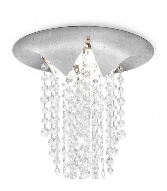 Plafón diseño hierro fundido 1 bombilla plata