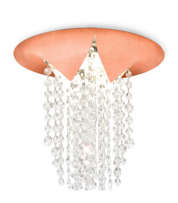 Plafoniera design in ghisa 1 lampadina rame