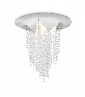Design cast iron ceiling light 4 silver bulbs