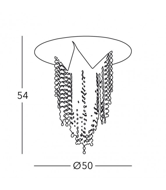 Plafonnier Design Fonte 4 ampoules Argent