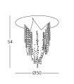 Plafonnier Design Fonte 4 ampoules Argent