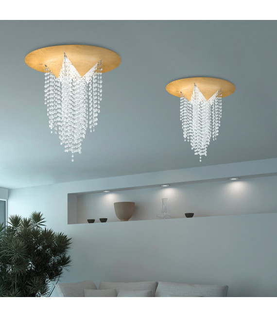 Plafoniera di design in ghisa 4 lampadine oro