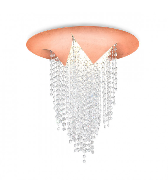 Plafoniera di design in ghisa 4 lampadine in rame