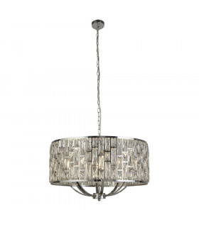 Bijou Pendelleuchte Baustahl Chrom 8 flammig 38cm