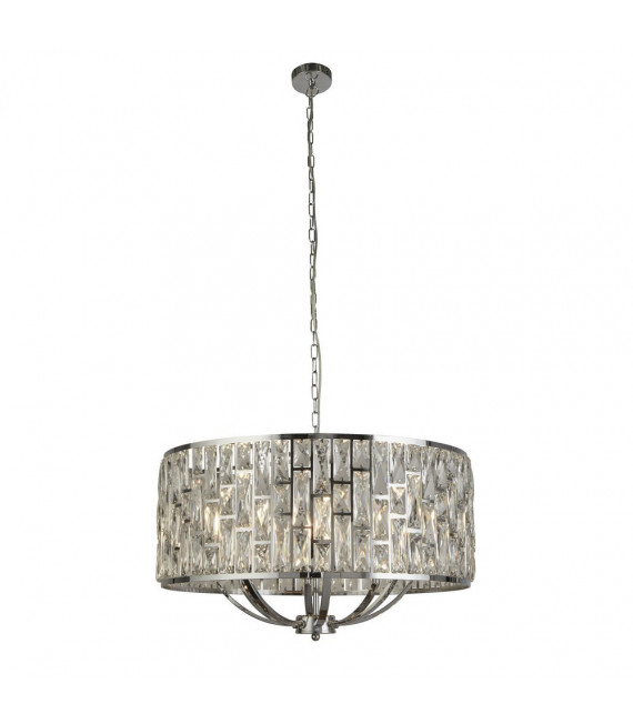 Bijou Pendelleuchte Baustahl Chrom 8 flammig 38cm