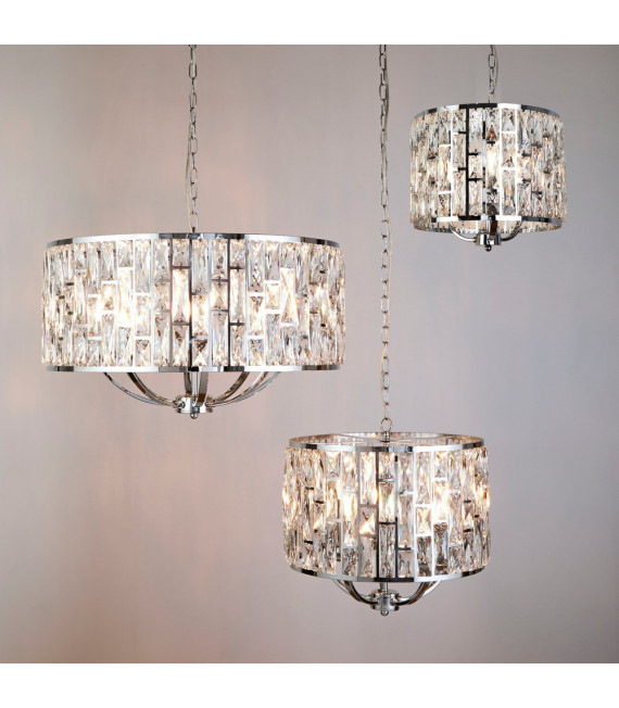 Bijou Pendelleuchte Baustahl Chrom 8 flammig 38cm