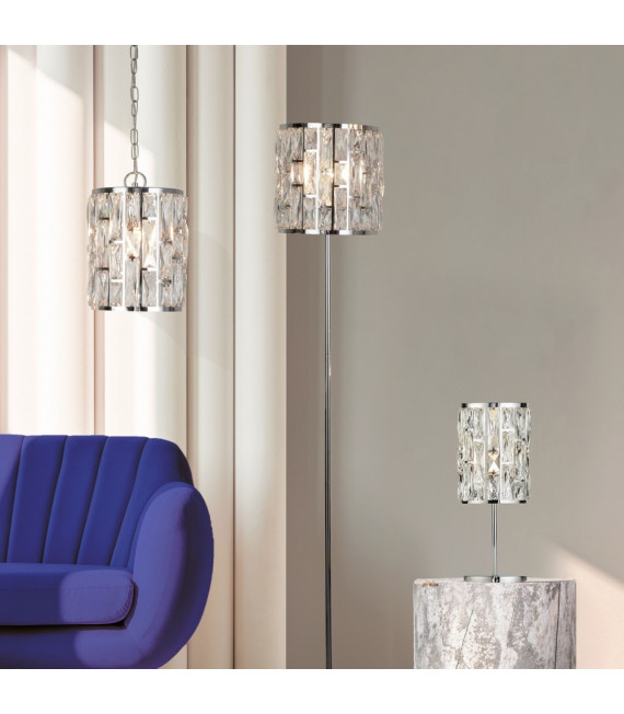 Jewel Design Lampe Mild Steel Chrom 1 Glühbirne 155cm