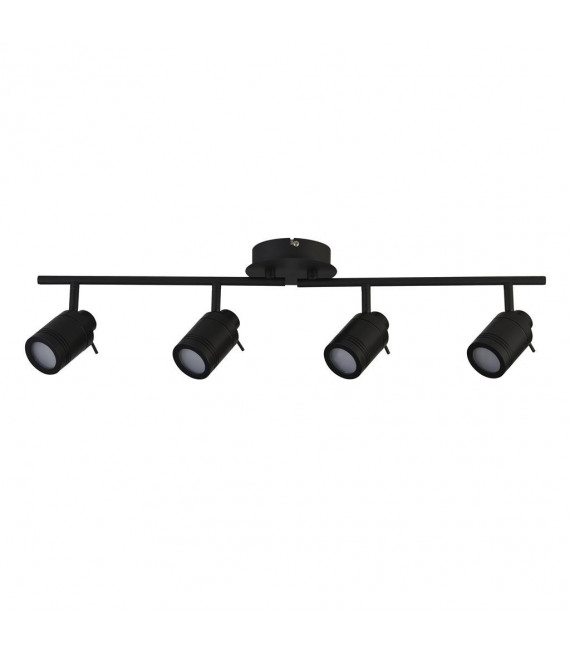 Barra faretto Samson Acrilico, plastica, acciaio inossidabile, acciaio dolce Nero opaco 4 lampadine 19,5 cm