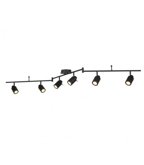 Samson spotlight bar Acrylic, plastic, stainless steel, mild steel Matte black 6 bulbs 19.5cm