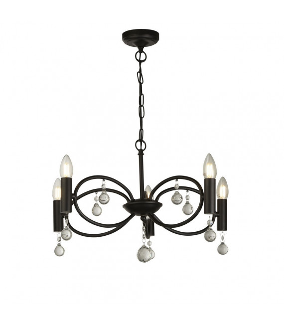 Infinity Pendelleuchte Stahl matt schwarz 5 flammig 32cm