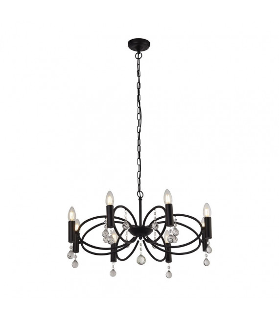 Infinity-Anhänger Baustahl Mattschwarz 8 Glühbirnen 32cm