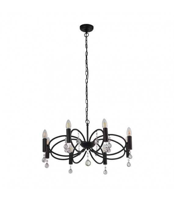 Infinity pendant Mild steel Matte black 8 bulbs 32cm