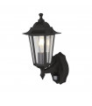 Sensor garden light Alex Glass, molded matt black, transparent 1 bulb 37cm