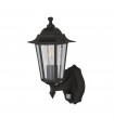 Sensor garden light Alex Glass, molded matt black, transparent 1 bulb 37cm