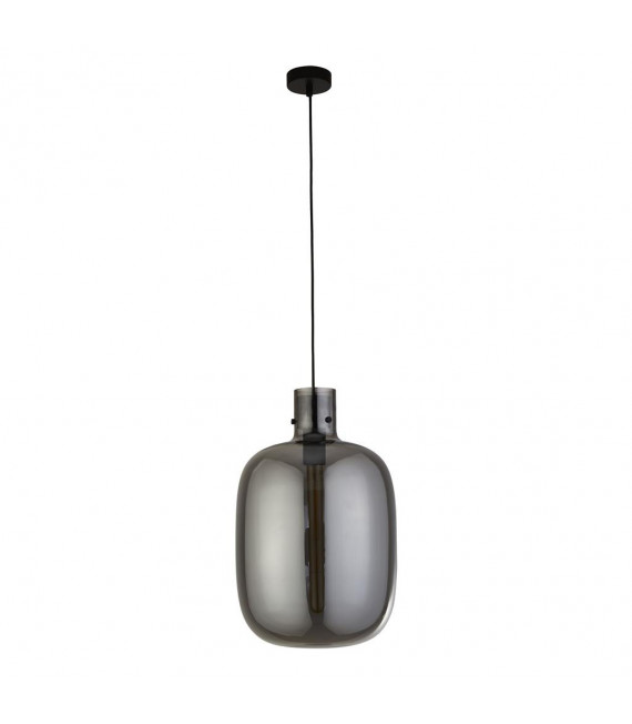 Suspension Barrel Verre,acier doux Verre noir,fumé 1 ampoule 48,5cm