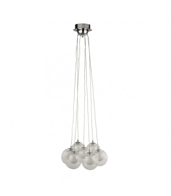 Colgante de racimo Acero dulce Cromo 7 bombillas 120cm