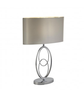 Table lamp Loopy Fabric, mild steel Silver, chrome 1 bulb 41.5cm