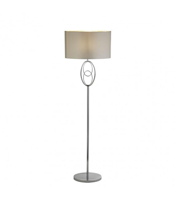 Stehleuchte Loopy Fabric, Baustahl Silber, Chrom 1 Glühbirne 135cm